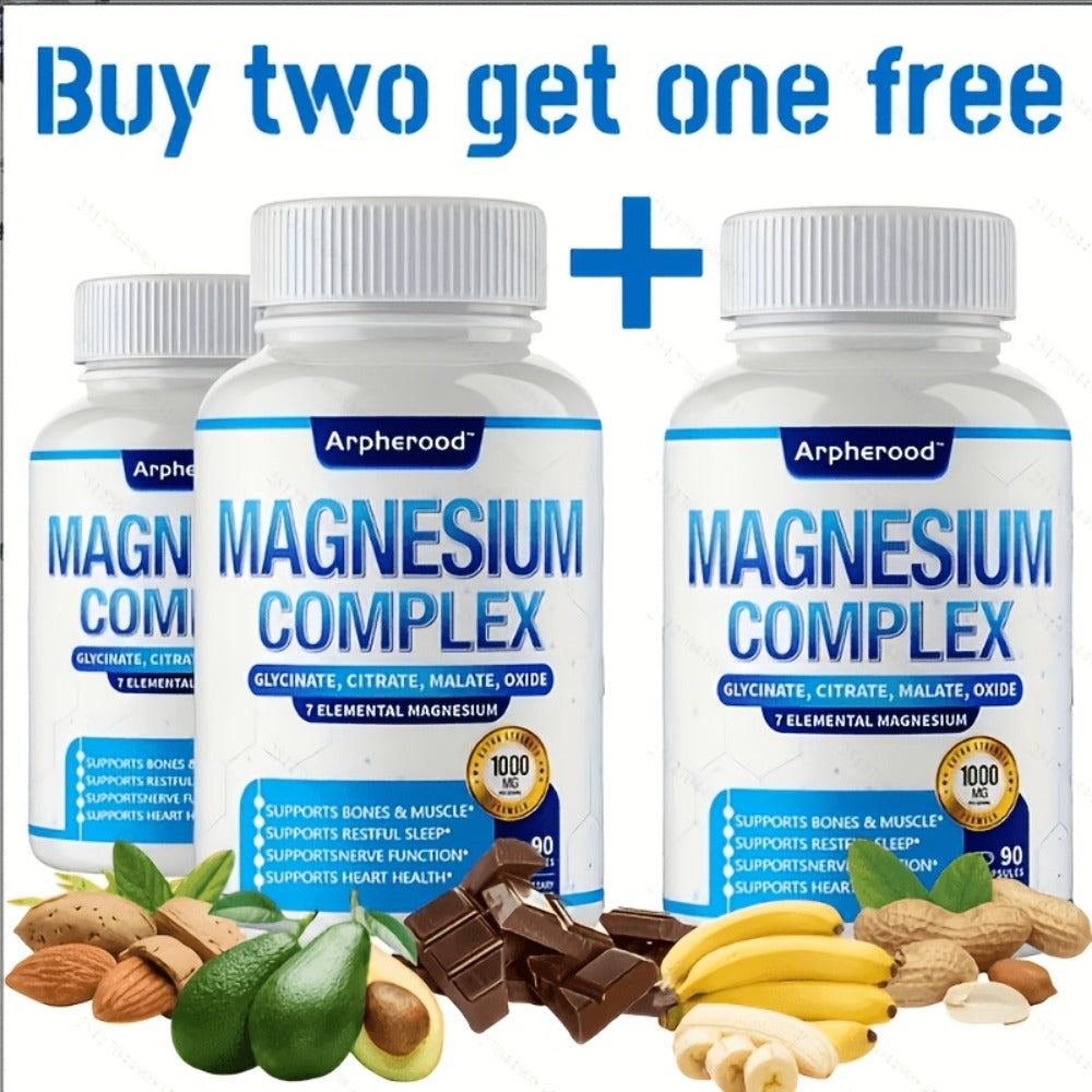 Dietary Supplement Magnesium 7-in-1 Complex with Glycinate, Malate and Taurate, 1000mg per Serving — image 3