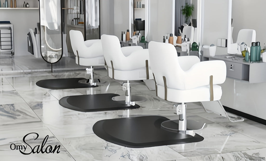 Anti-Fatigue Salon Mat for Hair Stylist with Round Cutout – Thick Non-Slip Standing Mat for Barber Chair, Hairdresser, Barber