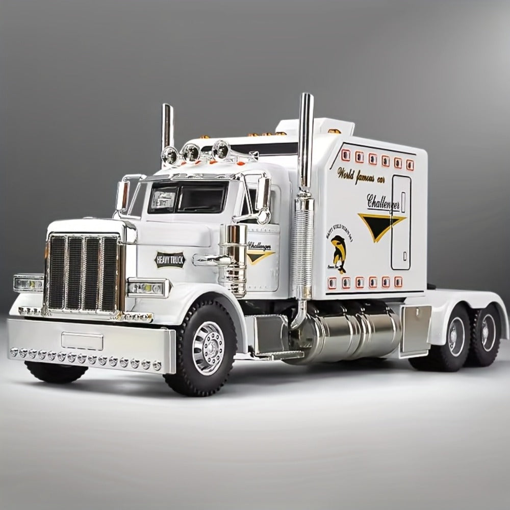 Semi Truck Toy 1:24 Scale Die-Cast Metal Pull-Back Alloy Semi-Trailer Truck with the Listed Color, Size or Set Options for Ev