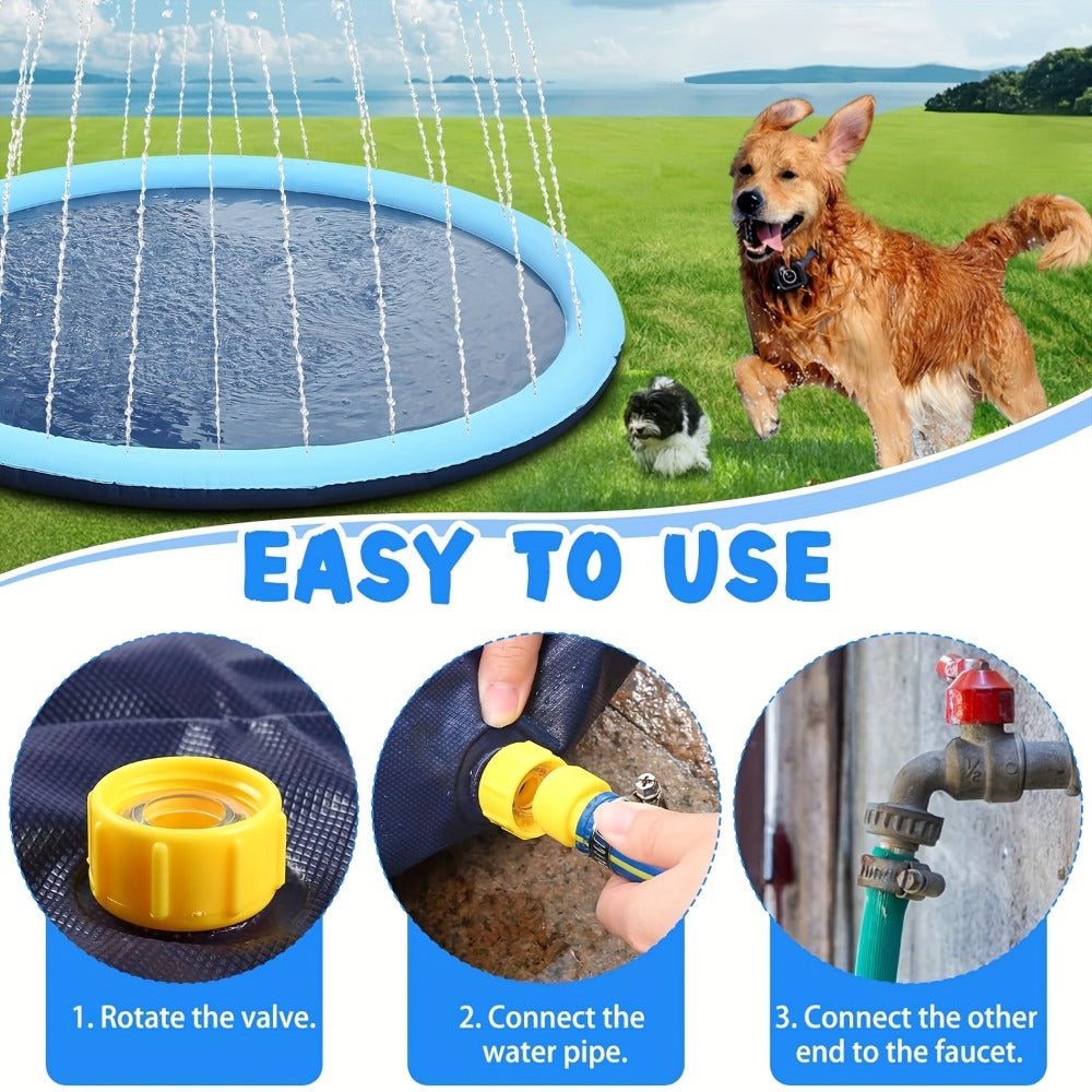 Dog Splash Pad for Large Dogs Extra Thick 0.6mm, Sprinkler Pool & Cooling Mat for Jumbo & Big Breeds — image 10