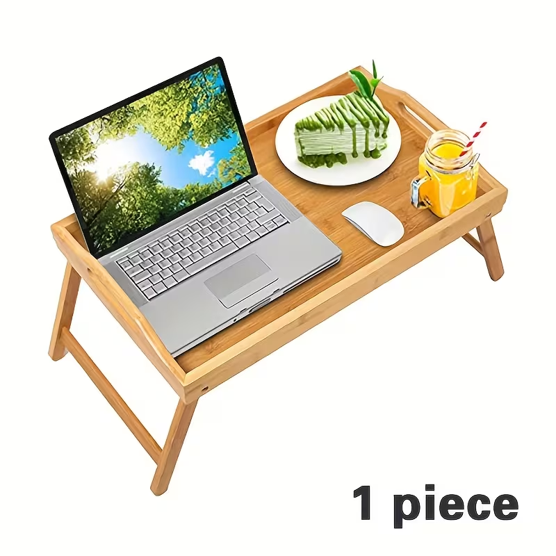 Bed Tray with Folding Legs Large 19.5x12 Inch Lap Desk for Breakfast Sofa Laptop Reading Drawing Snack Tray Eco Friendly Fold
