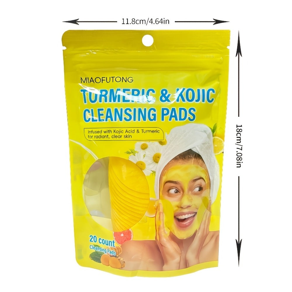 AHA Exfoliating Face Pads 20 Sheets with Ginger - Alpha Hydroxy Acid 0.3% Oil Control Deep for Bath Time, Home Spa and Person