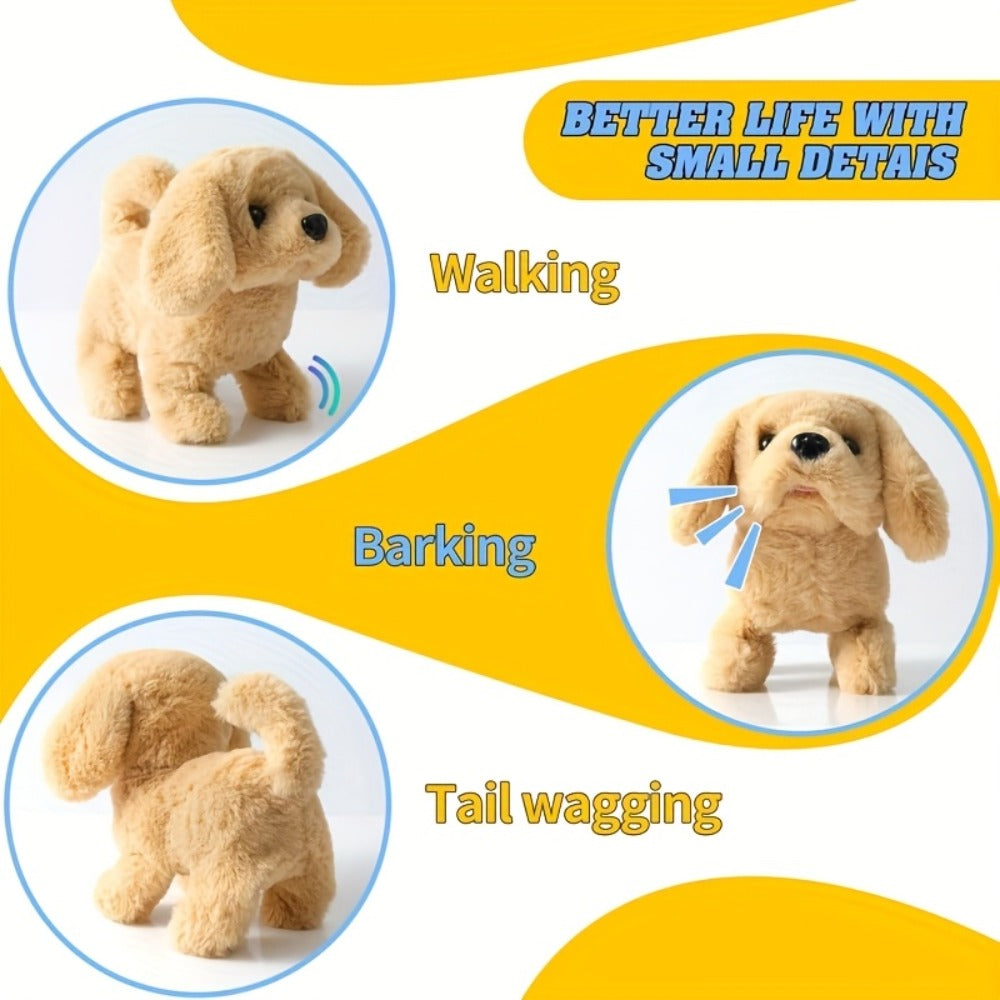 Electric Robot Dog Toy That Walks, Barks & Wags Tail, Realistic Cute Pet Toy for Kids, Birthday & Holiday Gift for Boys & Gir