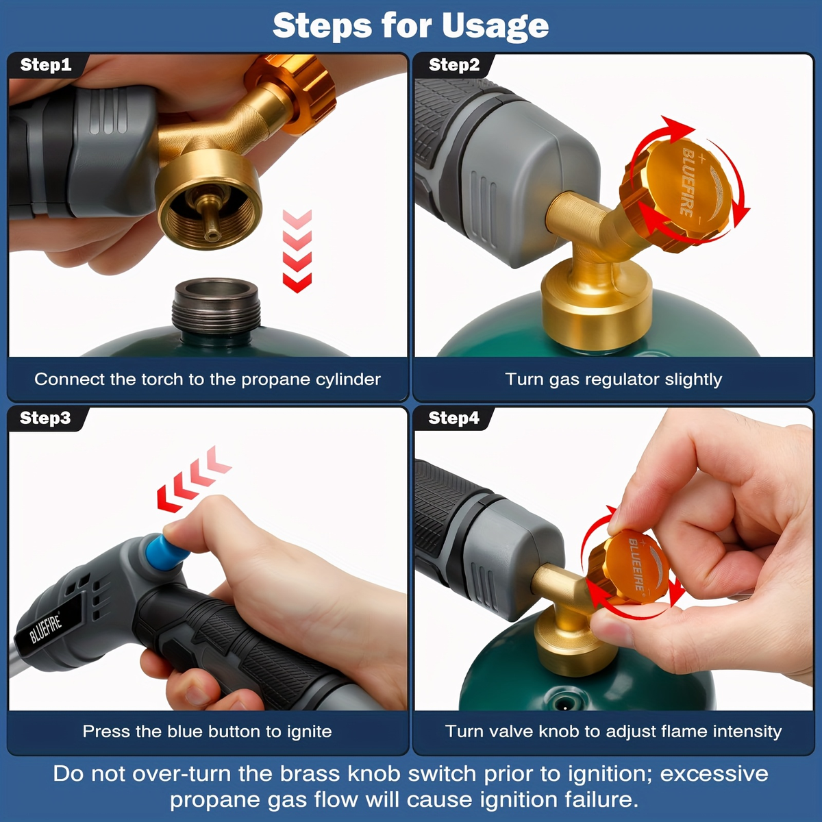 Propane Weed Torch Self Igniting, Garden Ice Melt Fire Starter Burner for Garden, Patio and Yard Use — image 11