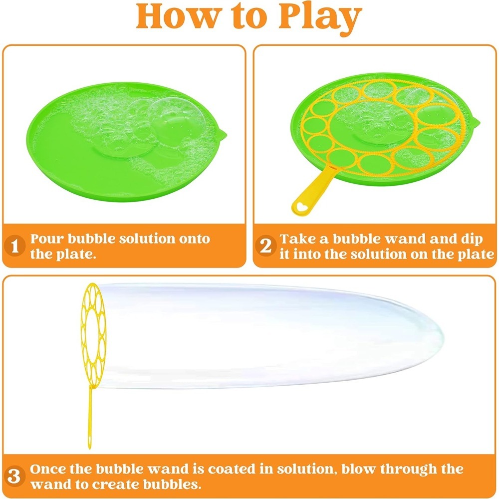 Giant Bubble Wands Set 18 Pieces, 3 Sizes with Tray & Concentrated Solution for Parties, Celebrations and Guest Favors — imag