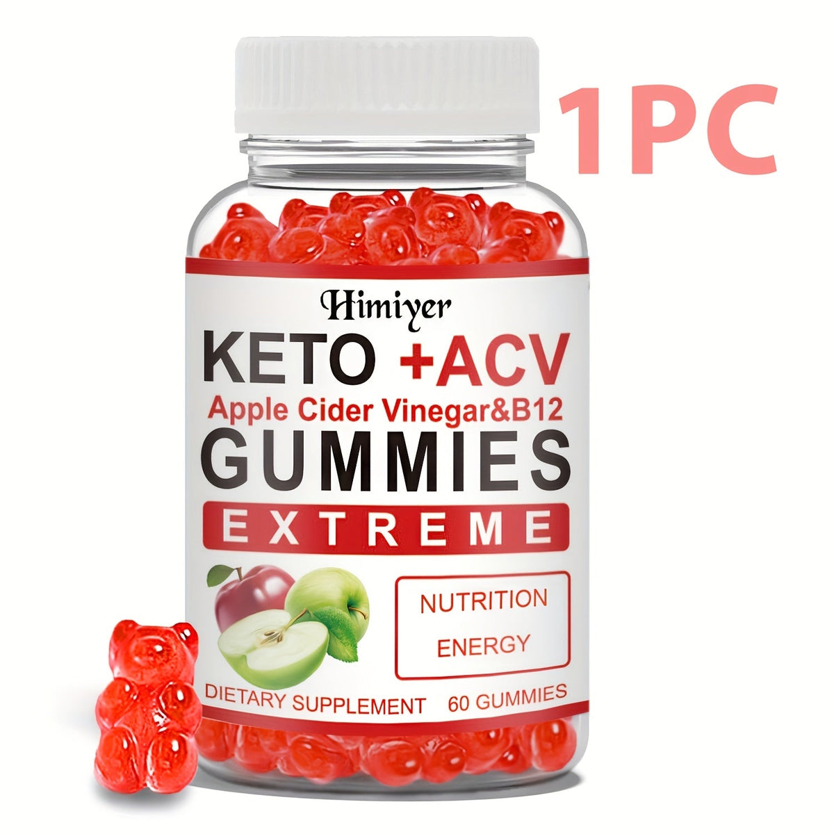 Keto ACV Gummies with Pomegranate Beet Juice B12 Vitamin C Vegan 60 Count for Women Men for Bath Time, Home Spa and Personal 