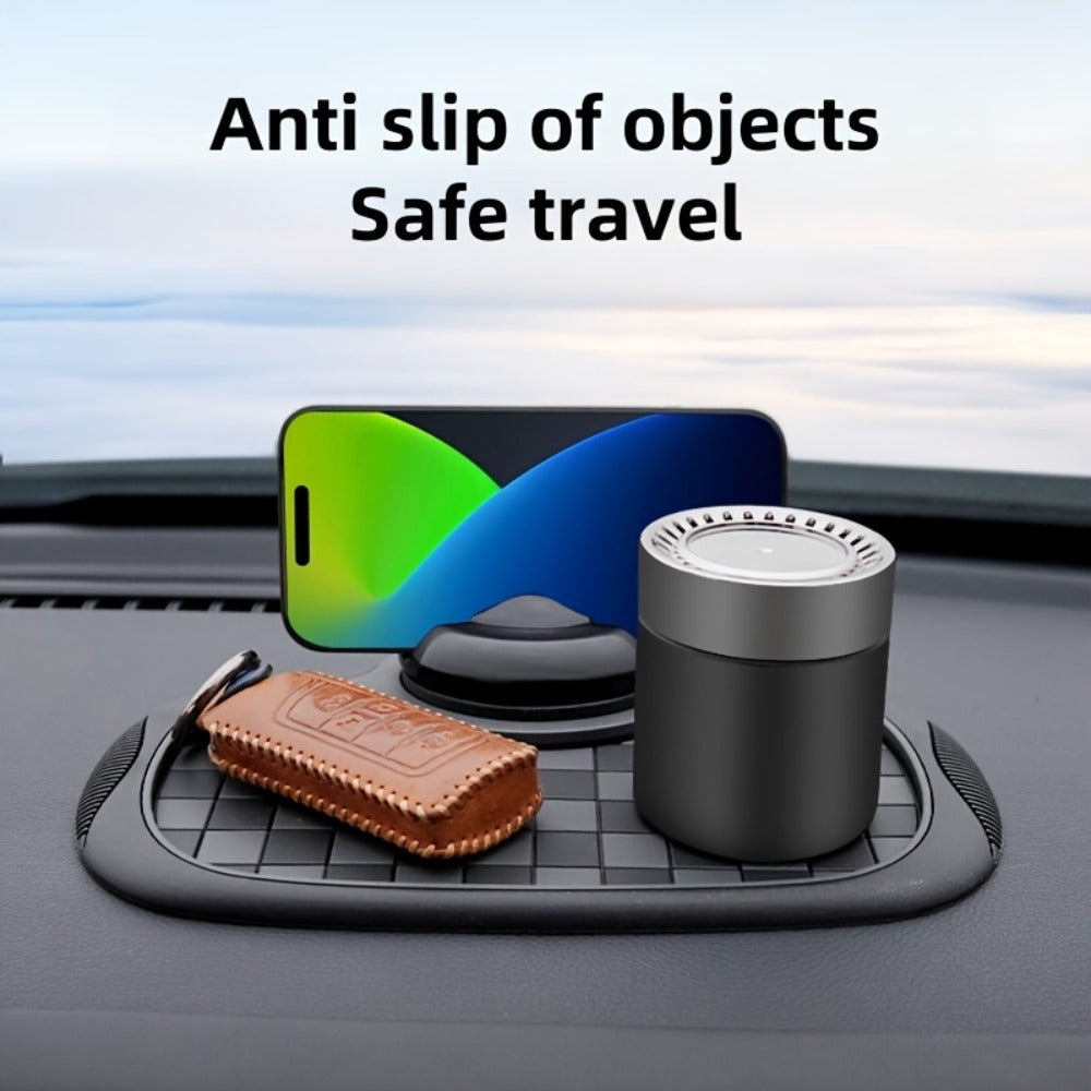 Car Dashboard Anti-Slip Pad with Phone Holder & Digital Number Plate Stickers – Multifunctional Non-Slip Dashboard Storage Ma