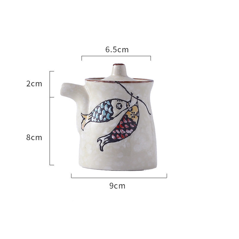 Ceramic Japanese Lovely Spice Jar Set With Spoon