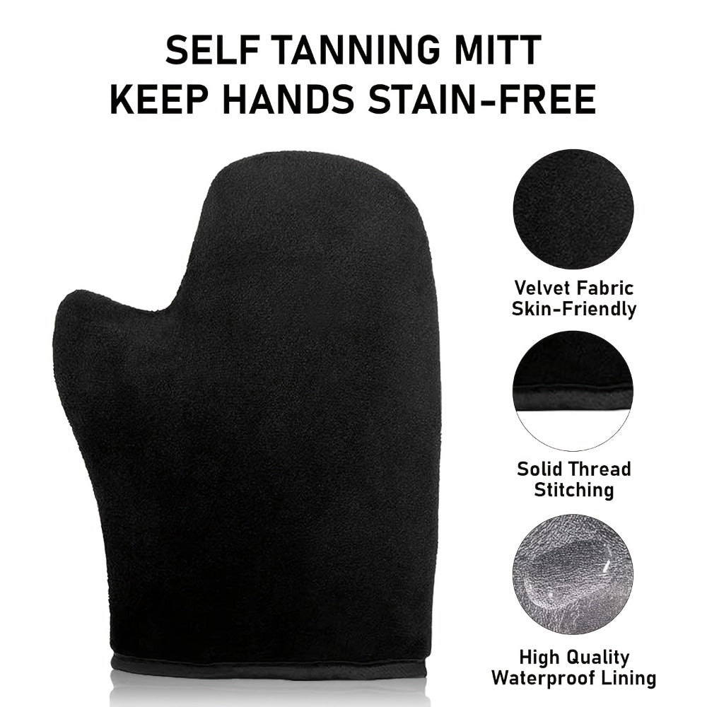 Sunless Tanning Mousse Kit 6-Piece Set with Mitt Applicator – Self Tanner Foam 1 Hour Fast Tan No Fake Smell — image 6