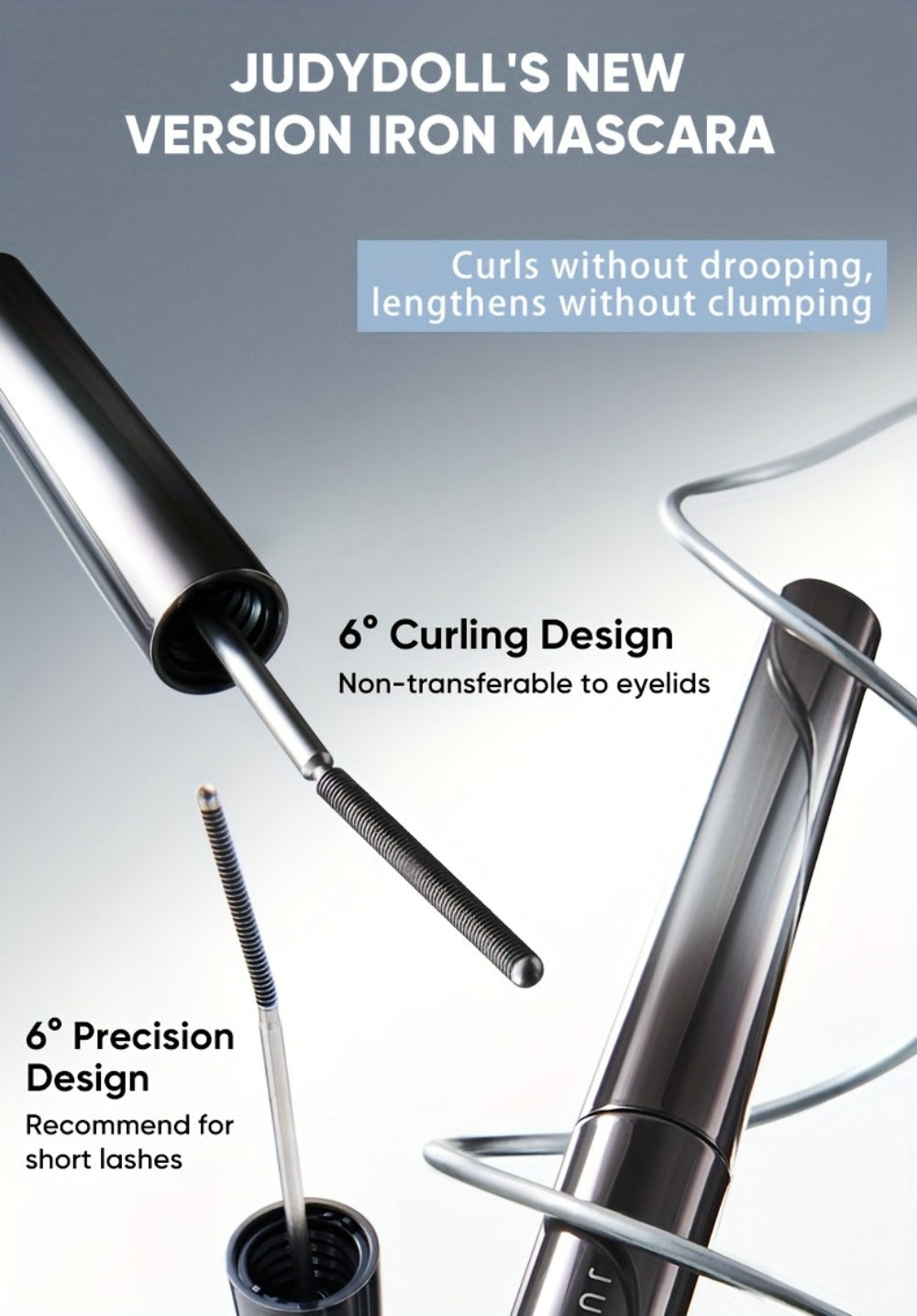 JUDYDOLL Mascara in Black or Brown with Curling or Precision Metal Applicator Designs and Slim Gray Tubes — image 29