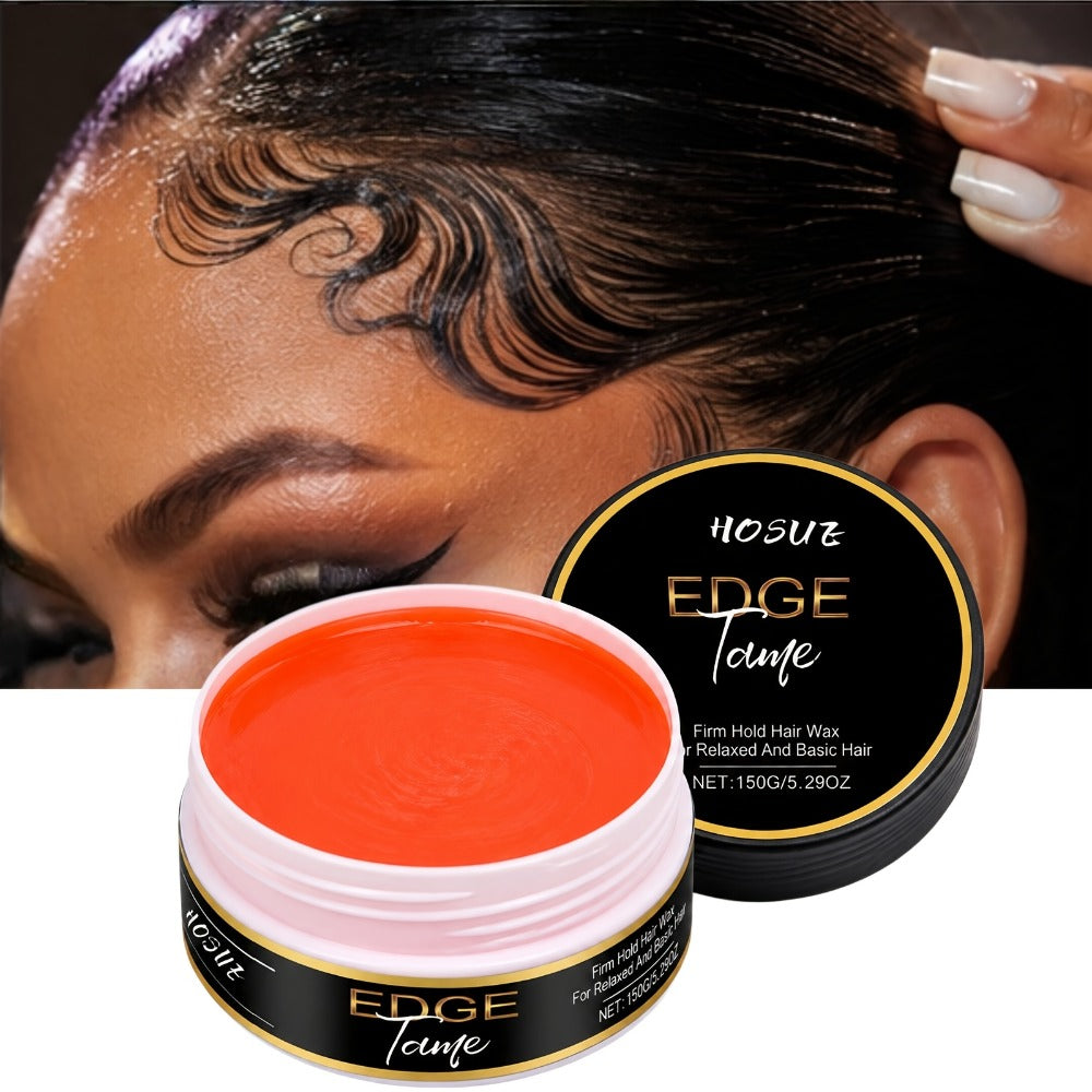 Edge Control Hair Wax Gel 150g, Styling Gel for Edges, Braids & Frizzy Hair, Non-Greasy Natural Shine Finish for Women & Men 