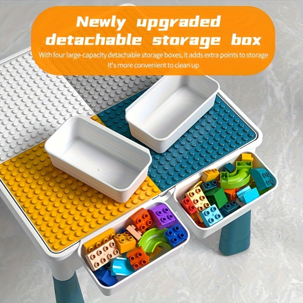 Kids Building Block Table & Chair Set with Storage Boxes with the Listed Color, Size or Set Options for Everyday Use — image 