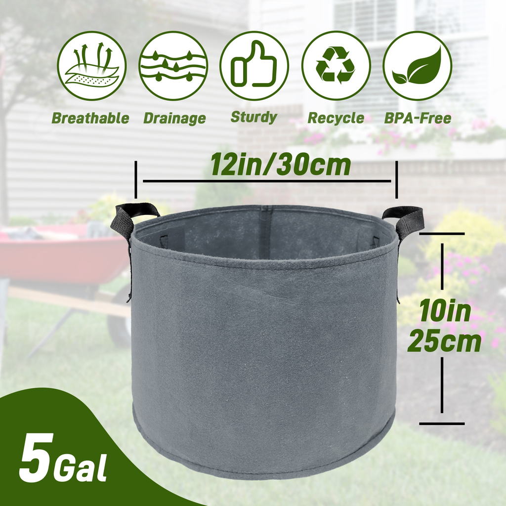 5/7/10/15 Gallon Plant Grow Bags, 7Pack Colourful Fabric Planters Plant Pots Garden Bags To Grow Vegetables With Reinforced H