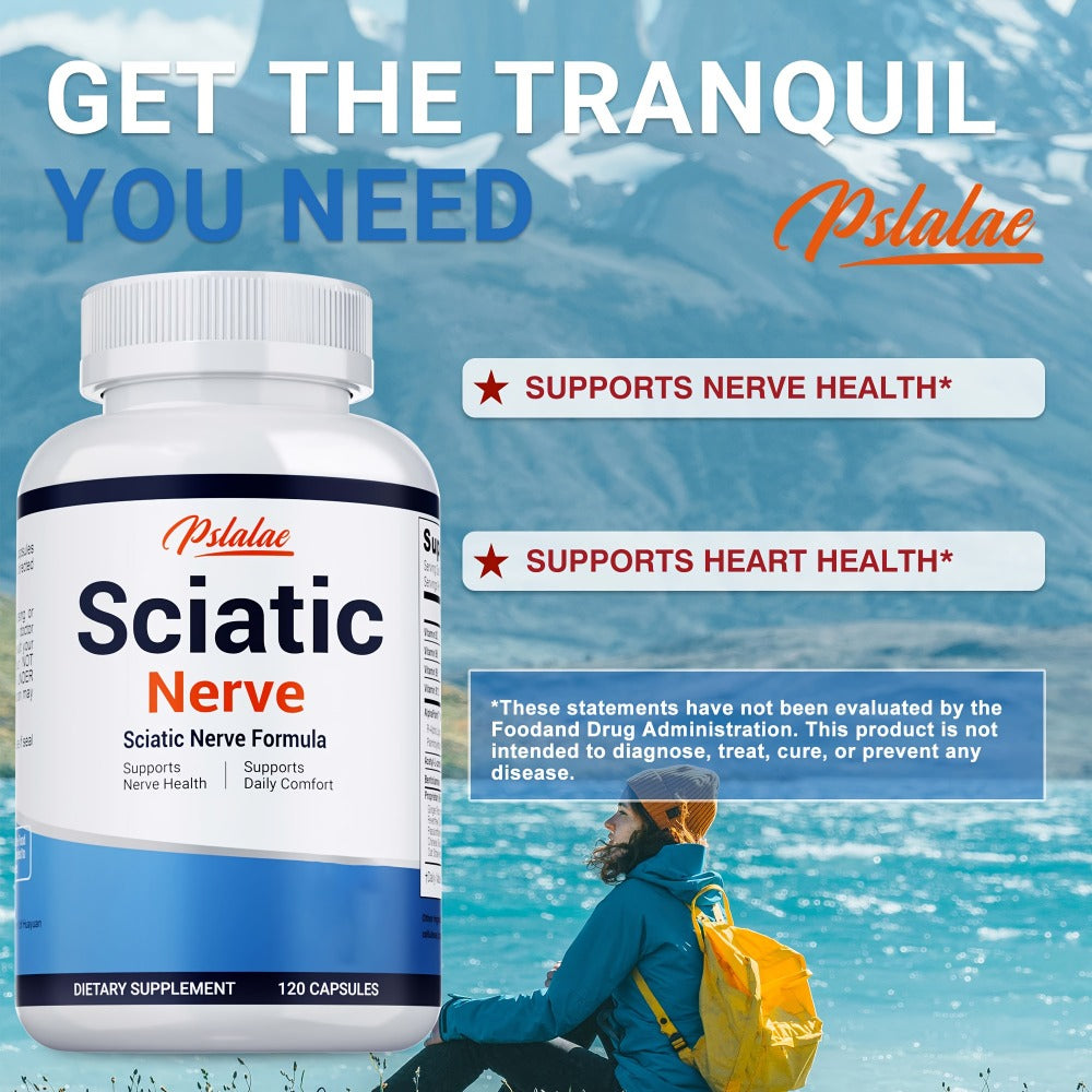 Nerve Pain Supplement 120 Capsules, Sciatic Nerve & Neuropathy Support with Vitamin B Complex, Benfotiamine & Acetyl-L-Carnit