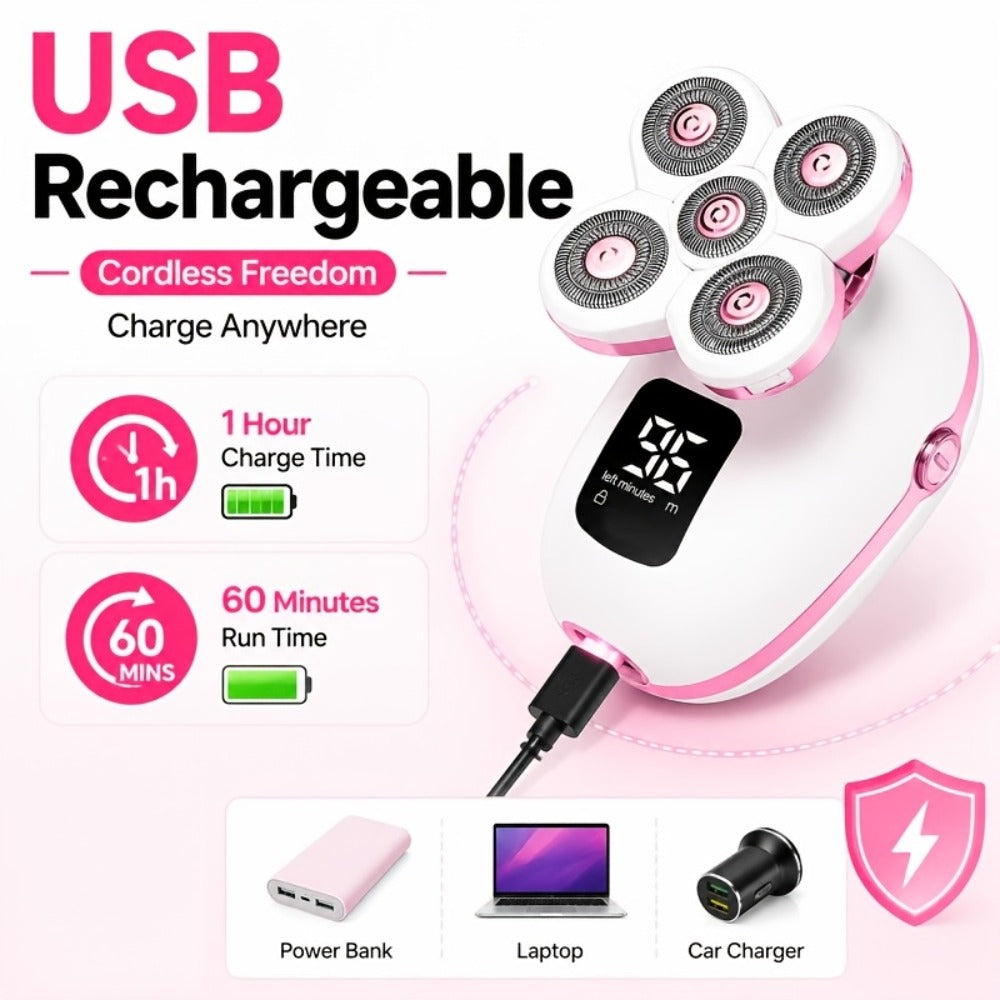 Electric Shaver IPX6 Floating Rotary Head with Type-C Charging, LED Display and Five Listed Set or Head Options — image 11