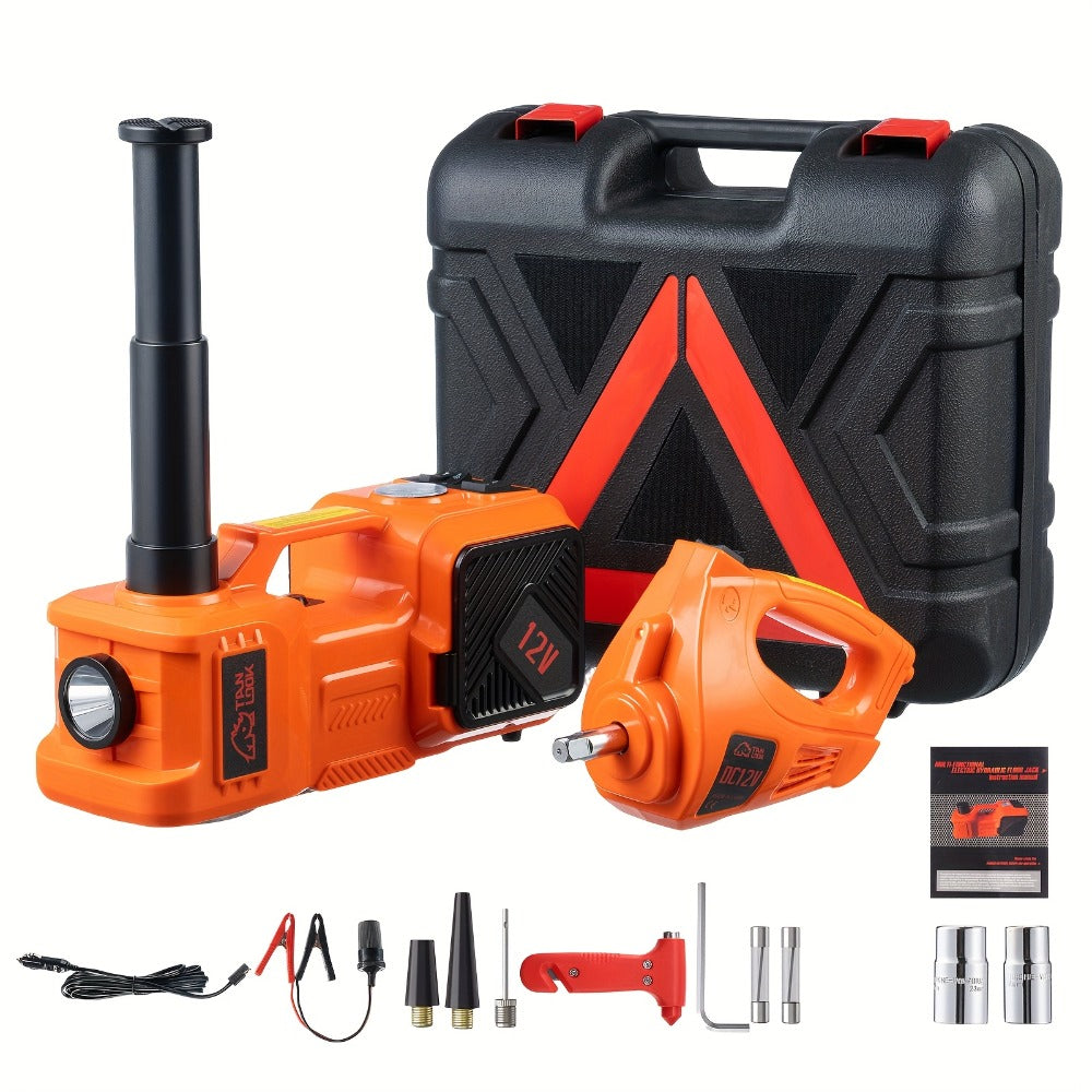 5 Ton Electric Hydraulic Car Jack with Built-in Air Pump – Portable Car Lift for SUV MPV Truck, Tire Replacement & Emergency 