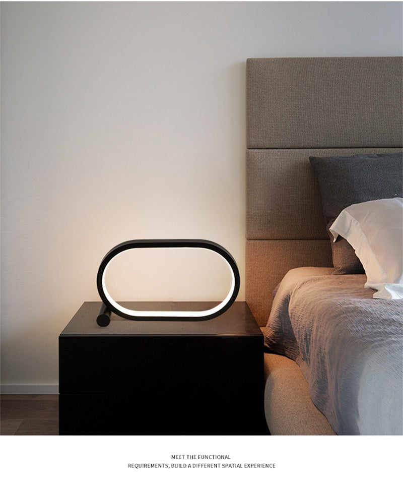 Usb Plug-In Lamp Oval Acrylic Lamp Touch Control Dimmable Modern Simple Creative Night Lamp Bedside Reading Lamp Desk Table Led