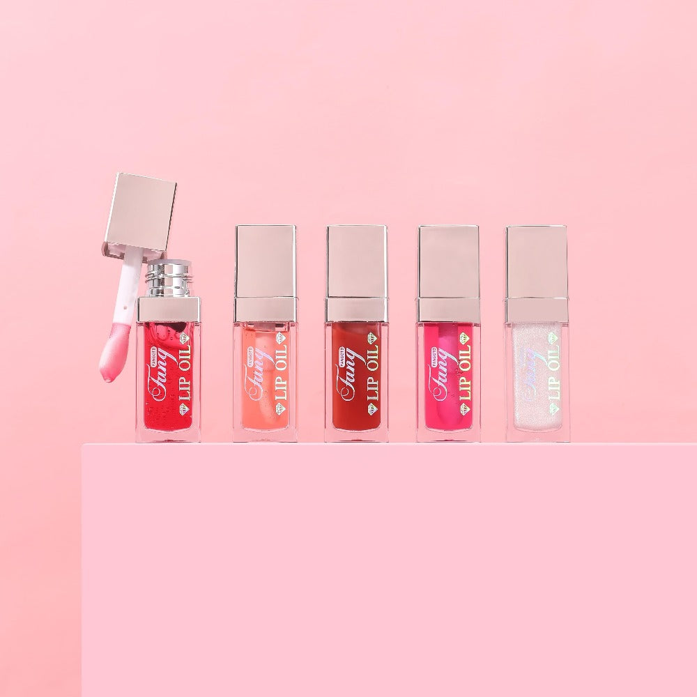 Glossy Lip Oil Set 4 Pack Moisturizing Plumping Transparent Volumizing Lip Treatment Non-Sticky Long-Lasting Lip Gloss Oil fo