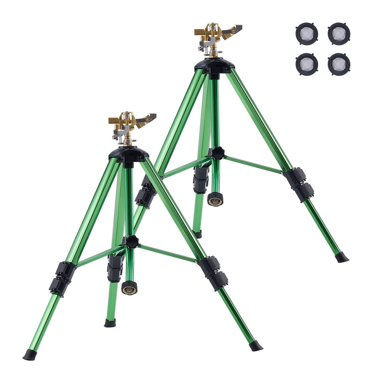 Garden Sprinkler Tripod 360° Rotating Brass Head Lawn Irrigation Adjustable Height — image 1
