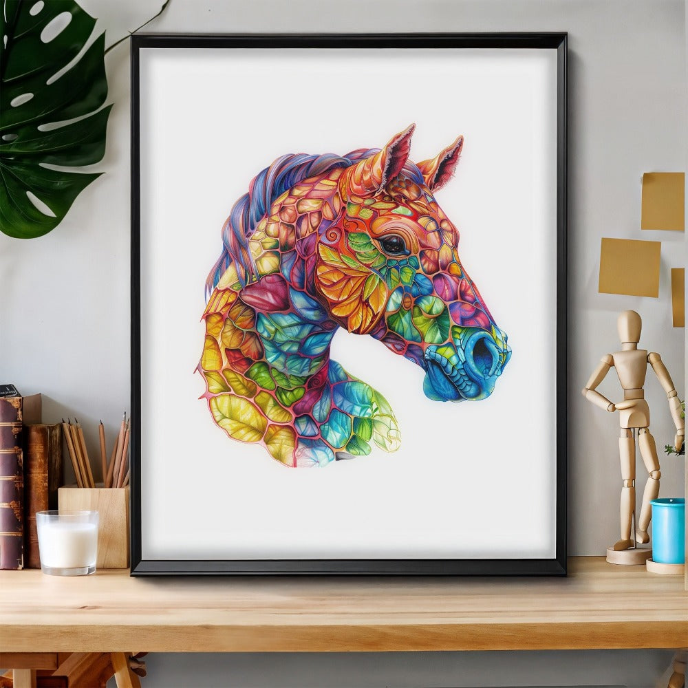 Colorful Horse Wooden Jigsaw Puzzle with Irregular Pieces and S, M and L Size Options from 4.92 to 11.02 Inches — image 5
