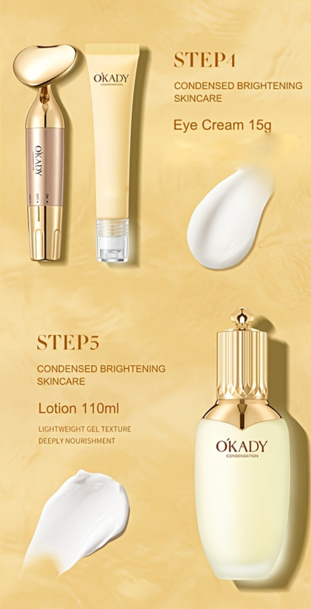 Skincare Set with OKADY Label, 9 Ginseng Products Including Cleanser Toner Essence Serum and Creams — image 16
