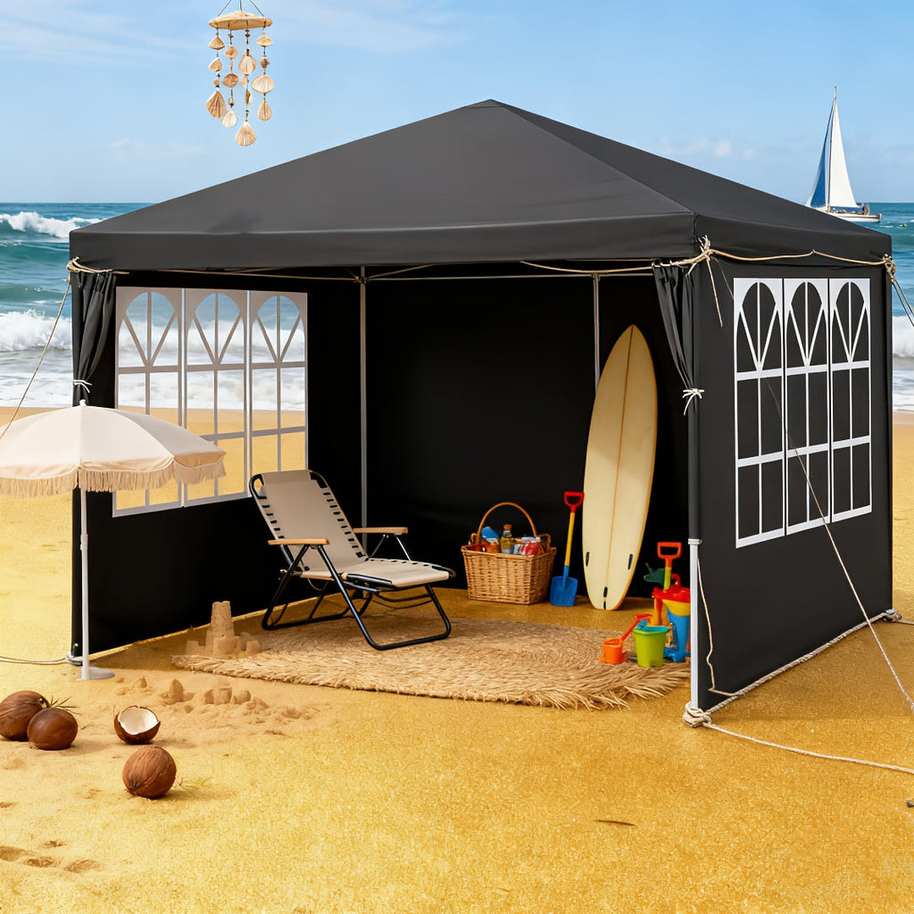 PE Fabric 10x10ft Canopy Tent with No-Wall, Three-Sidewall or Four-Sidewall Package Options — image 2