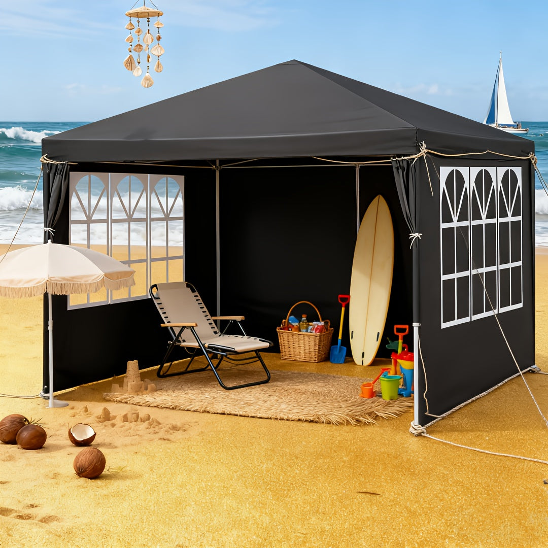 PE Fabric 10x10ft Canopy Tent with No-Wall, Three-Sidewall or Four-Sidewall Package Options — image 2