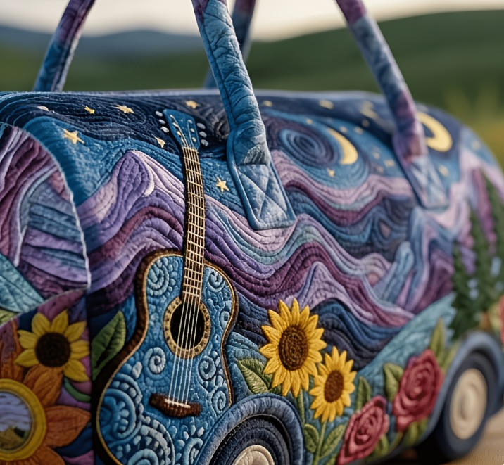 2026 New Quilted Patchwork Handbag, Vintage Patchwork Overnight Travel Bag, Fitness Clutch, Short Trip Overnight Bag — image 