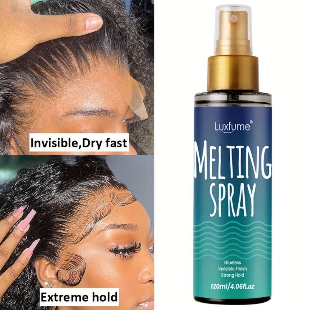 Lace Melting Spray for Wigs Invisible Hold No Residue Strong Bond Transparent Wig Adhesive for Home, Travel and Salon Hair St