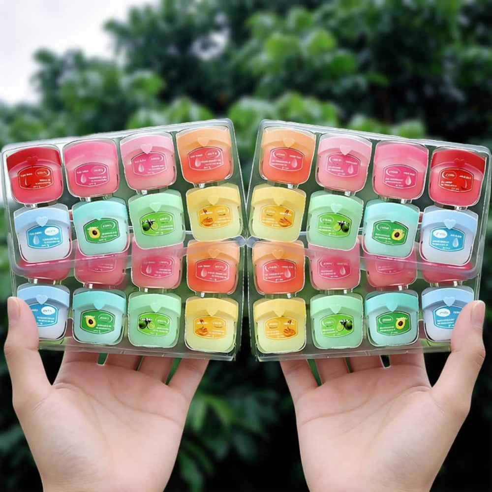 Lip Gloss Bulk Set 32 Pcs Fruit Flavored Lip Mask & Primer for Dry Chapped Lips, for Makeup, Travel and Everyday Vanity Use —