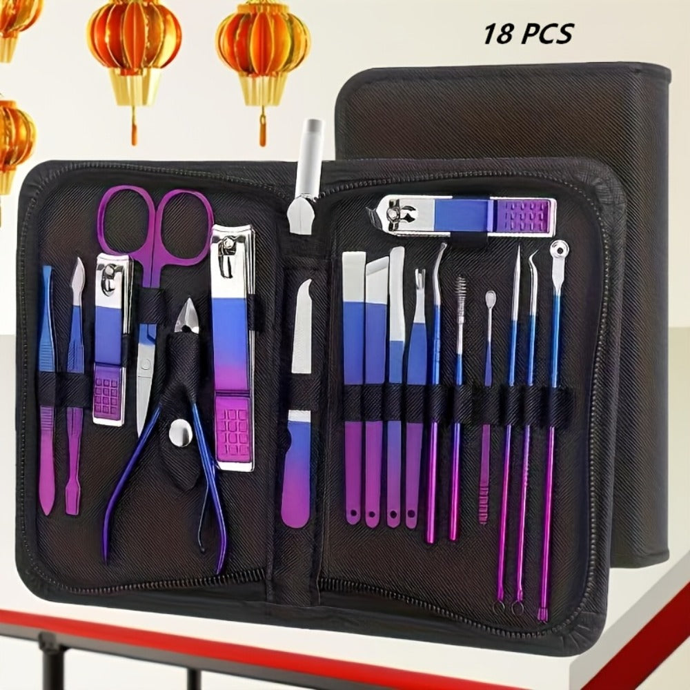 Manicure Set 9 18 30 60pcs Professional Nail Clipper Pedicure Kit Portable Travel Grooming Tools – Cuticle Trimmer Nail File 