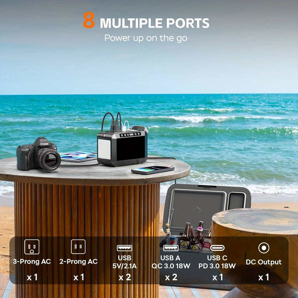 Portable Power Station 88/148/172Wh with AC Outlet 110V, Solar Generator for Camping, USB3.0 QC Fast Charge — image 4