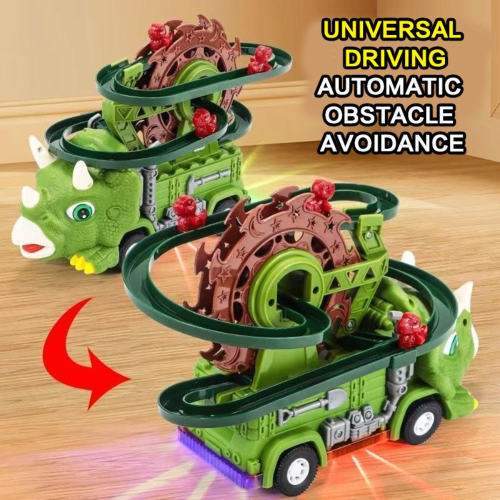 Toddler Dinosaur Track Set Orbital Triceratops Electric Stair Slide Roller Coaster Toy with Music and Lights — image 7