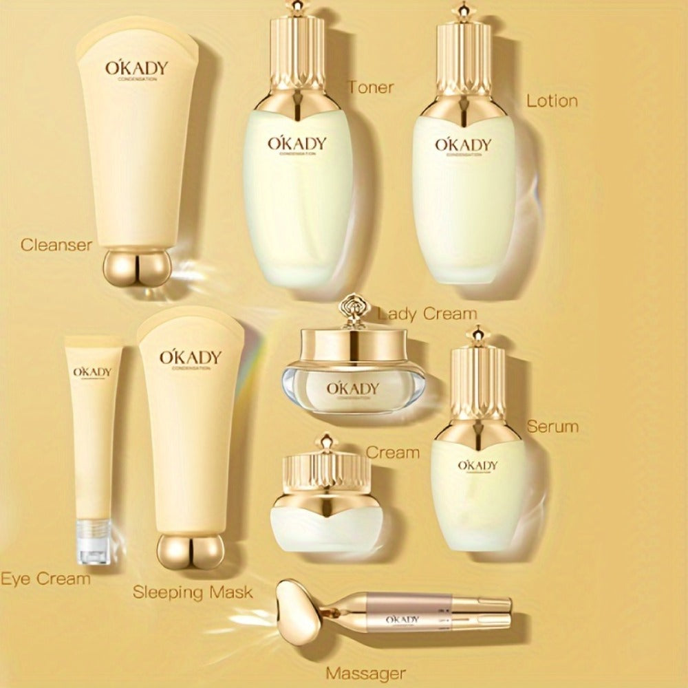 Skincare Set with OKADY Label, 9 Ginseng Products Including Cleanser Toner Essence Serum and Creams — image 5