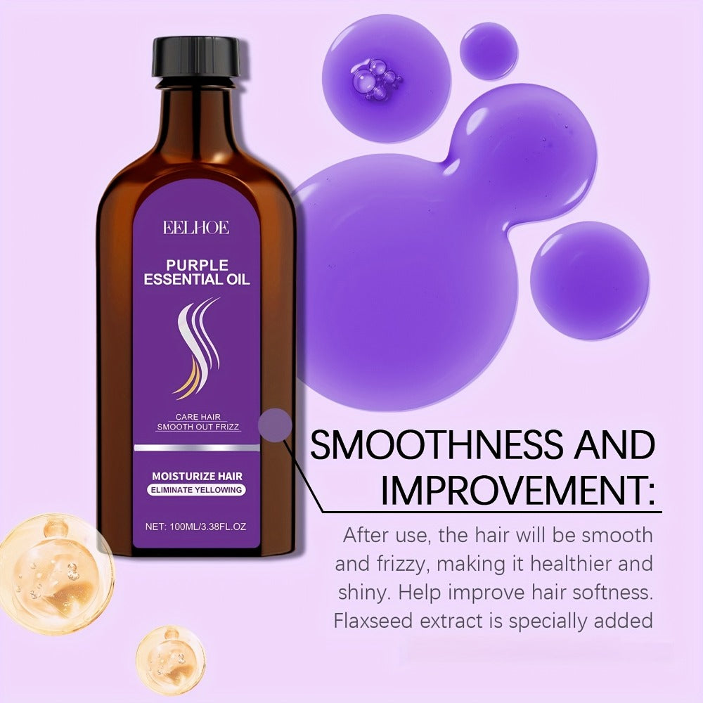 Three-Piece Purple Hair Care Set with Shampoo, Conditioner and Coordinated Argan Oil Bottle — image 8