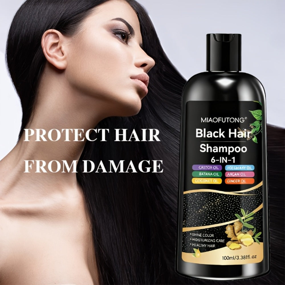 Hair Color Shampoo, MIAOFUTONG 6-in-1 100ml Black Color Bottle with a Single-Bottle Option — image 9