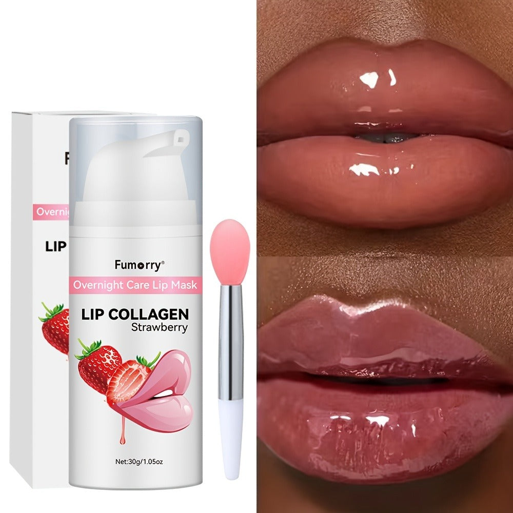 30g / 1.05oz Fumerry Lip Collagen Strawberry-Labeled Pump Bottle with Pink Applicator and 9.7cm Height — image 11