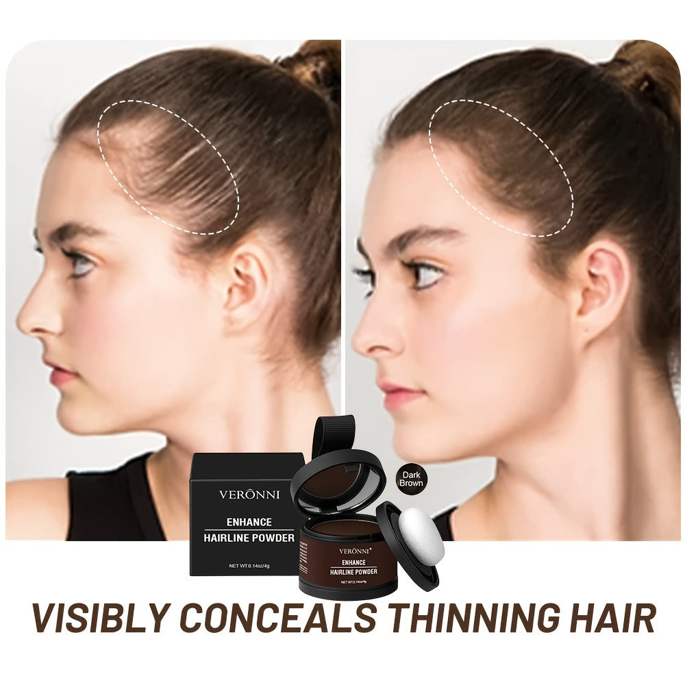Hair Root Concealer Powder with Brush - Instantly Covers Gray Roots & Thinning Hairline, Plant-Based Keratin Formula — image 