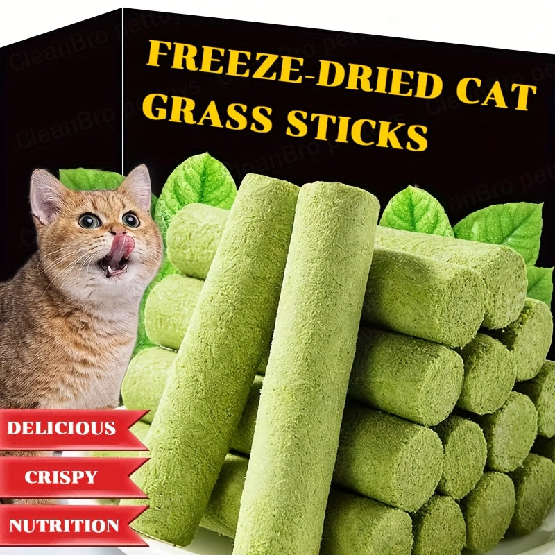 Green Cat-Grass Treat Sticks in 15-Piece or 3 x 5-Piece Checkout Packs for Adult Cats Pictured — image 4