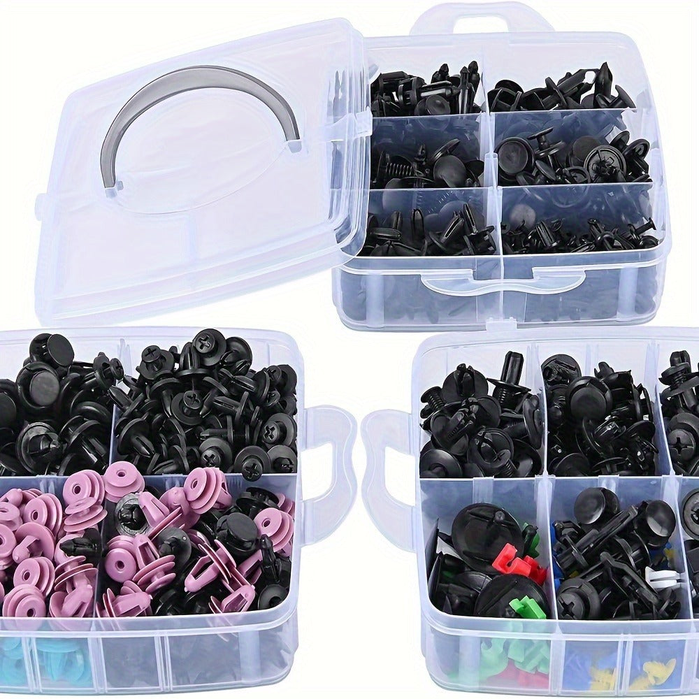 Car Bumper Screw & Rivet Repair Kit 725-Piece – Universal Plastic Clips, Nuts & Fasteners for Bumper, Wing & Interior Body Pa