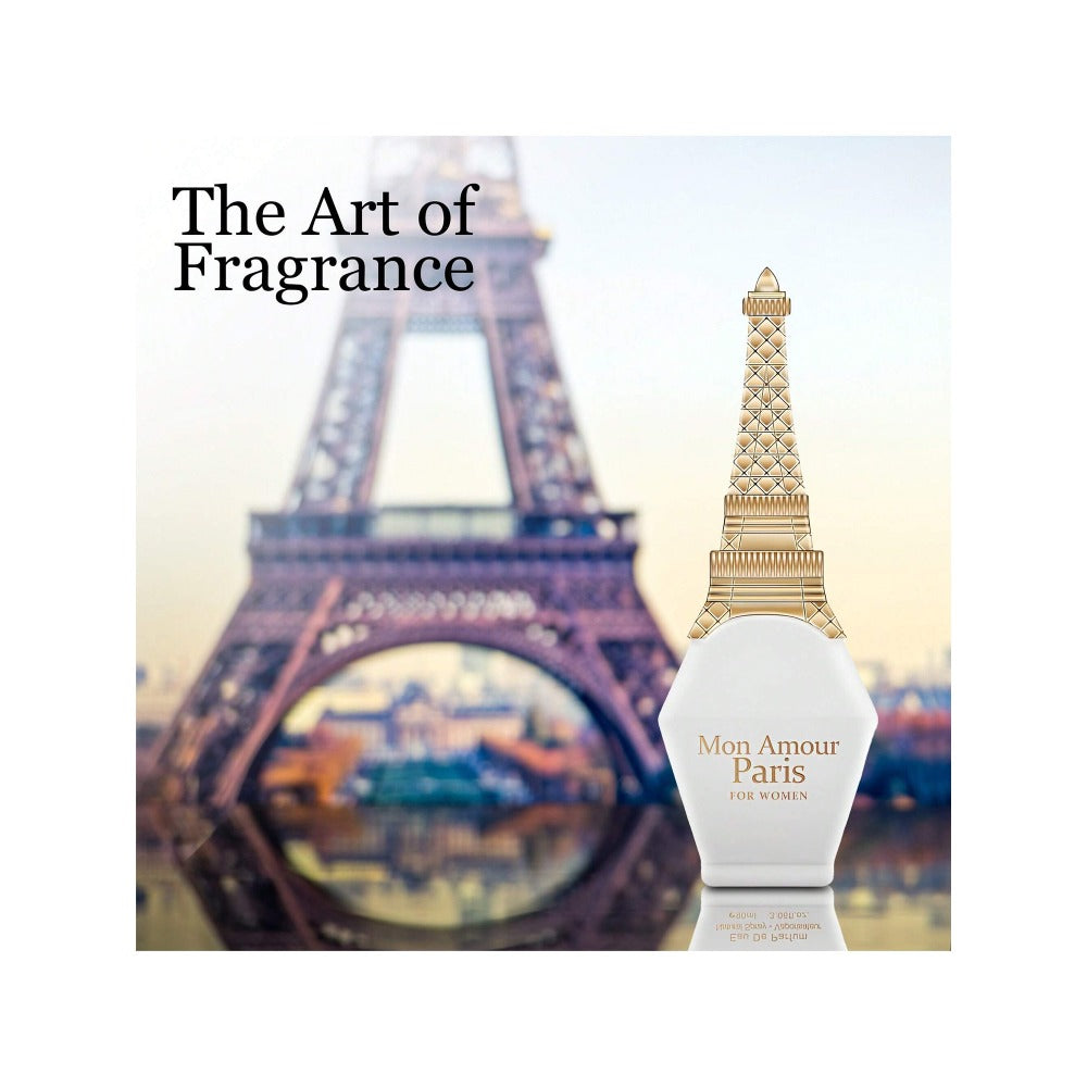 Eau de Parfum Mon Amour Paris for Women 100ml in Eiffel-Tower Bottle & Cream Gift Box for Daily Wear — image 5