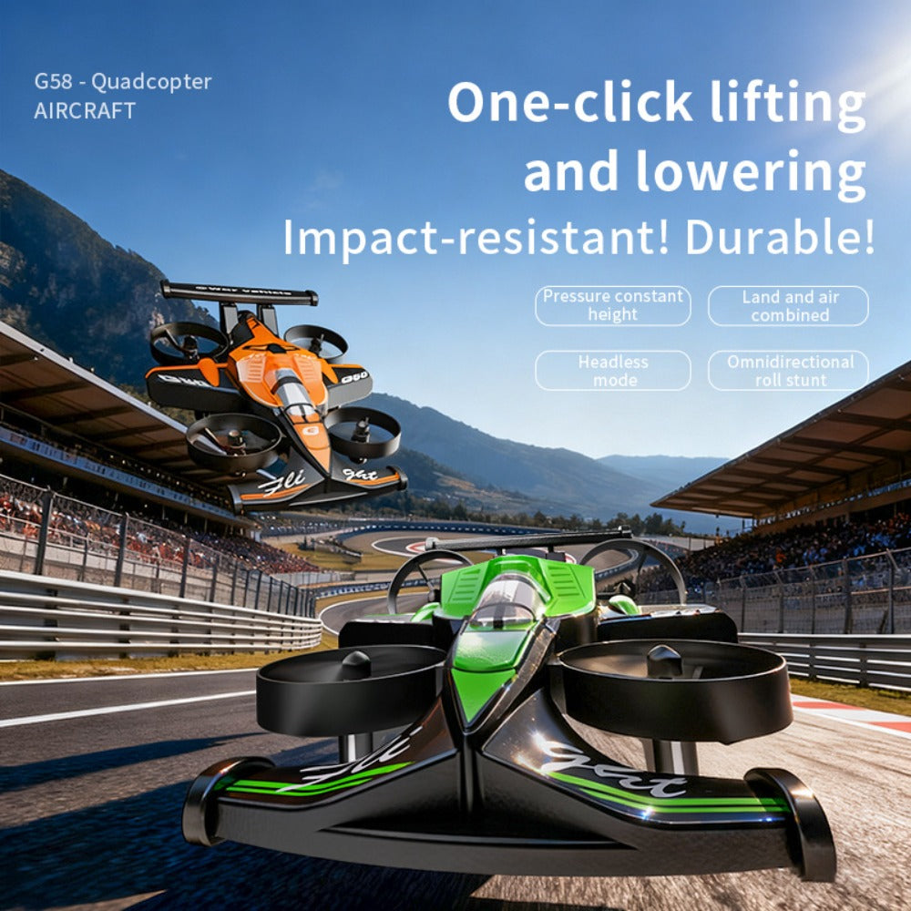 2-in-1 Mini RC Car and Drone Combo Dual Mode Switch One-Touch Takeoff Stable with the Listed Color, Size or Set Options for E
