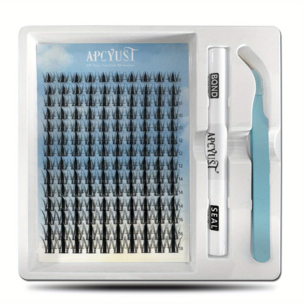 Fairy Lash Clusters Kit in a Spiky Wet-Look Manga Anime C Curl Design for Individual Eyelash Extensions at 8mm-18mm — image 1