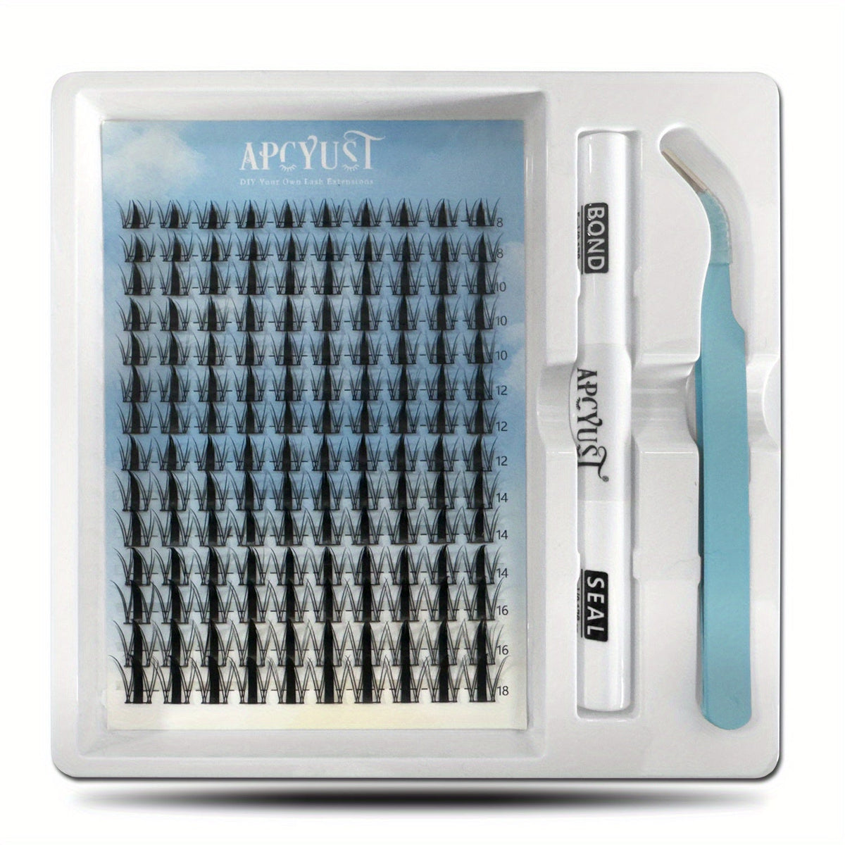 Fairy Lash Clusters Kit in a Spiky Wet-Look Manga Anime C Curl Design for Individual Eyelash Extensions at 8mm-18mm — image 1