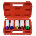 Lug Nut Socket Set 5-Piece 1/2" Drive Deep Impact Sockets – Wheel & Tire Removal and Installation Tool for Cars, Trucks & SUV