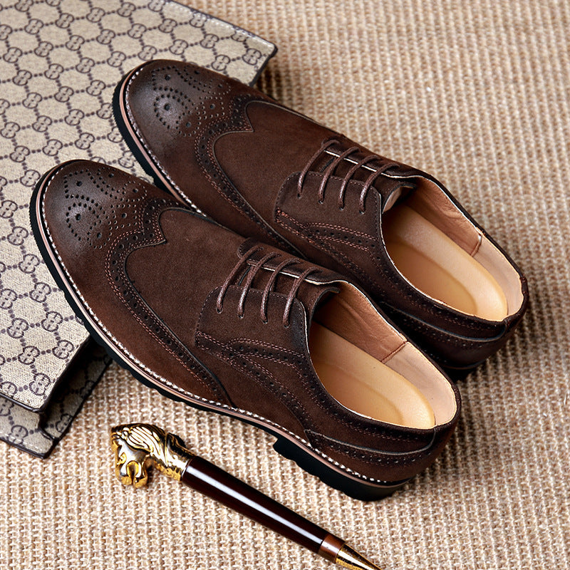 Premium Brock Men's Leather Shoes - Pointed Toe Business Casual