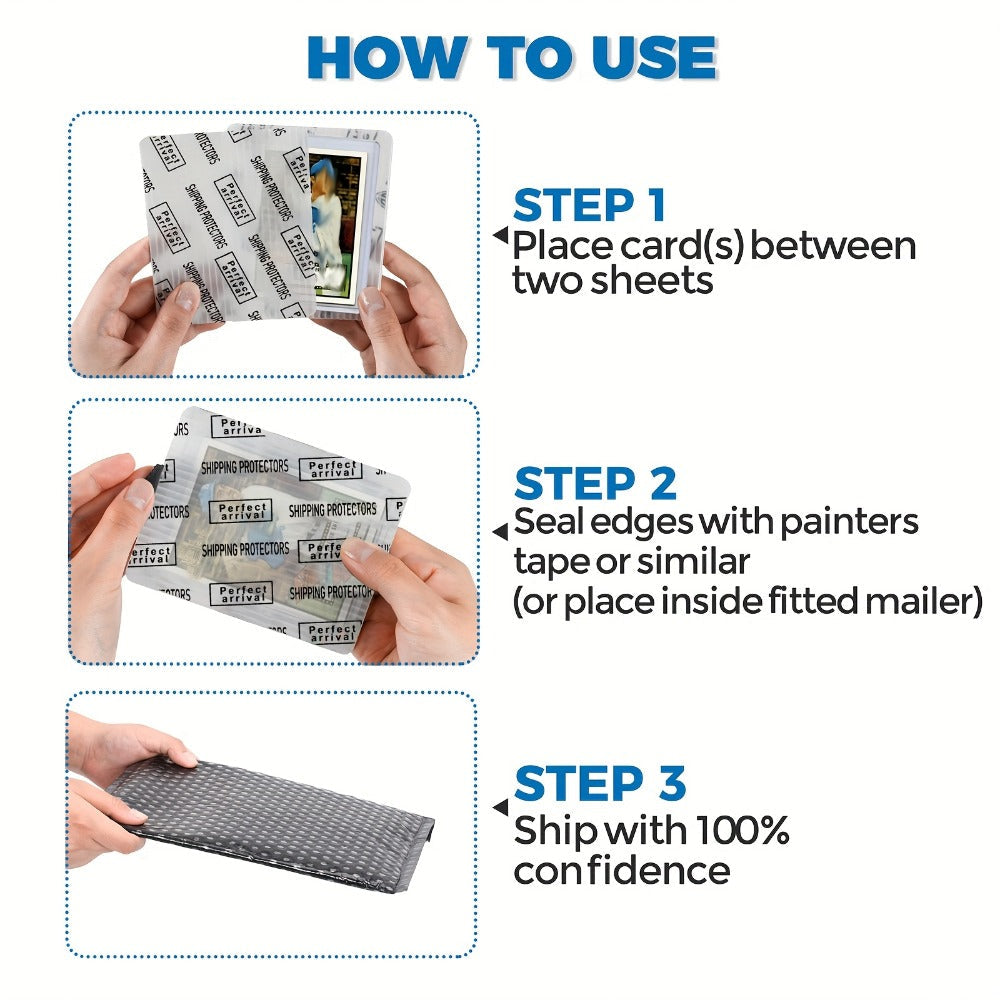 Trading Card Shipping Protectors 60/120/510 Count 3.5x4.5 Inch – Premium Rigid Plastic Card Mailer Inserts for Sports Cards —