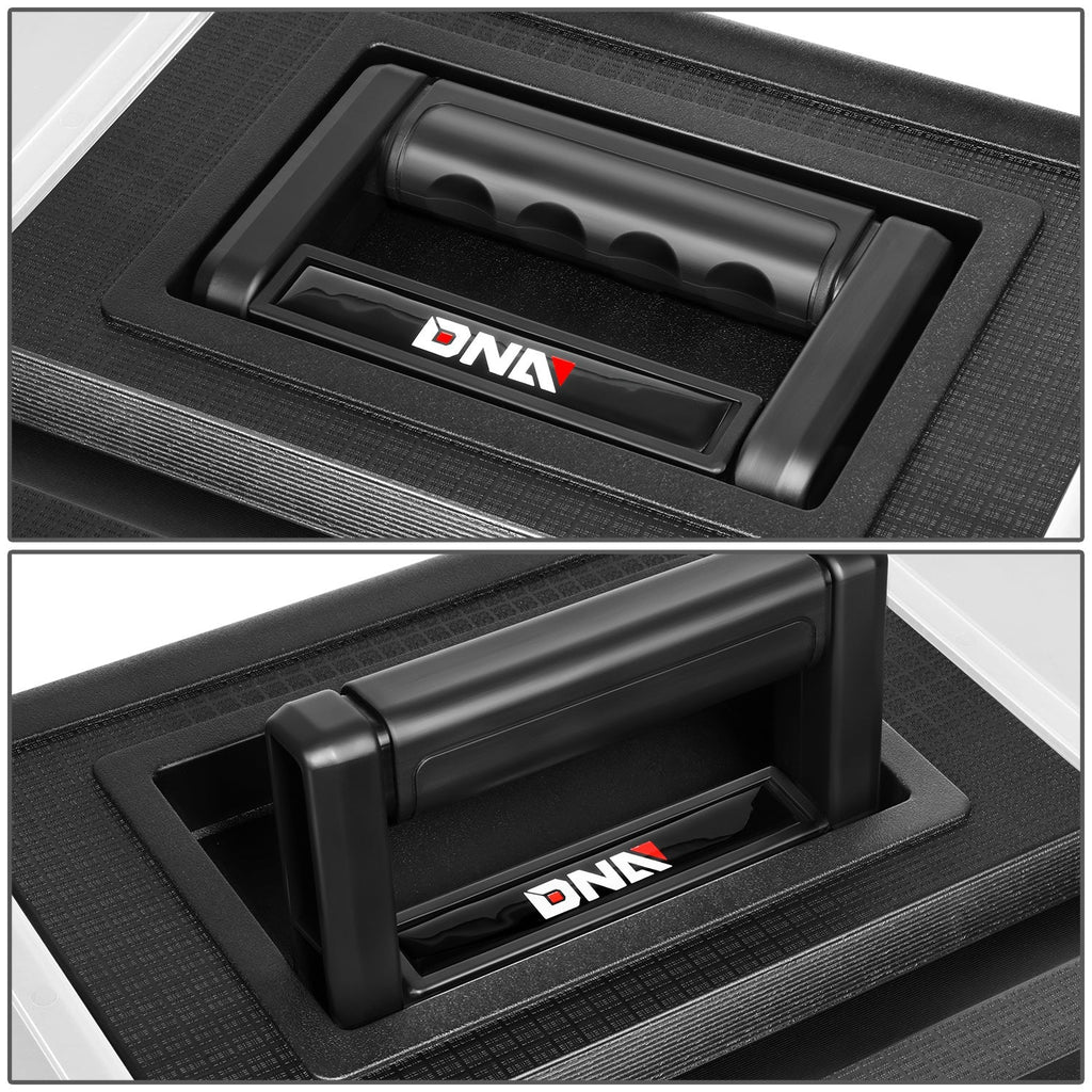 Rolling Tool Box 3-Tier Stackable Portable Toolbox with Wheels 19.5x12x28.5 Inch Steel PP 3-in-1 Detachable Compartments Meta