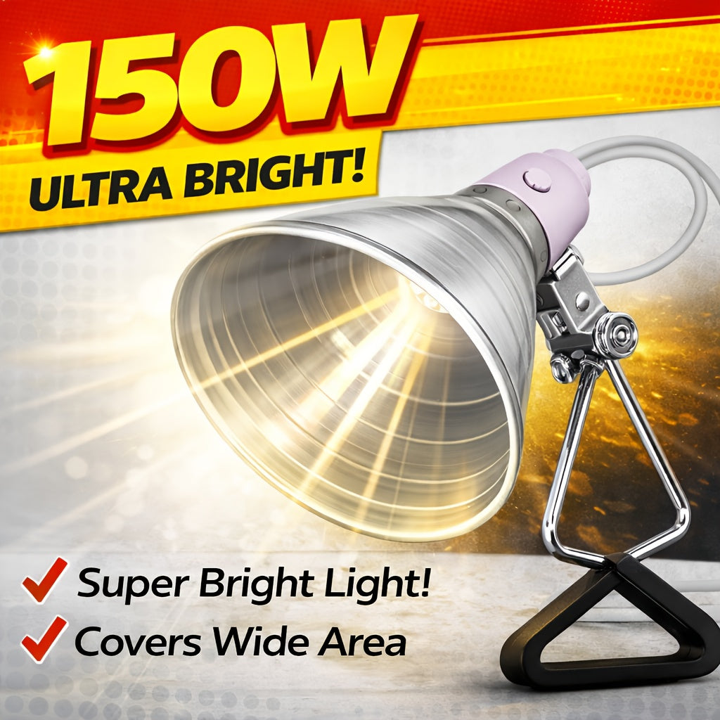 Clamp Light Fixture 8.5 Inch 150W Max E26 Socket Aluminum Reflector 360° Adjustable for Garden, Patio and Yard Use — image 3