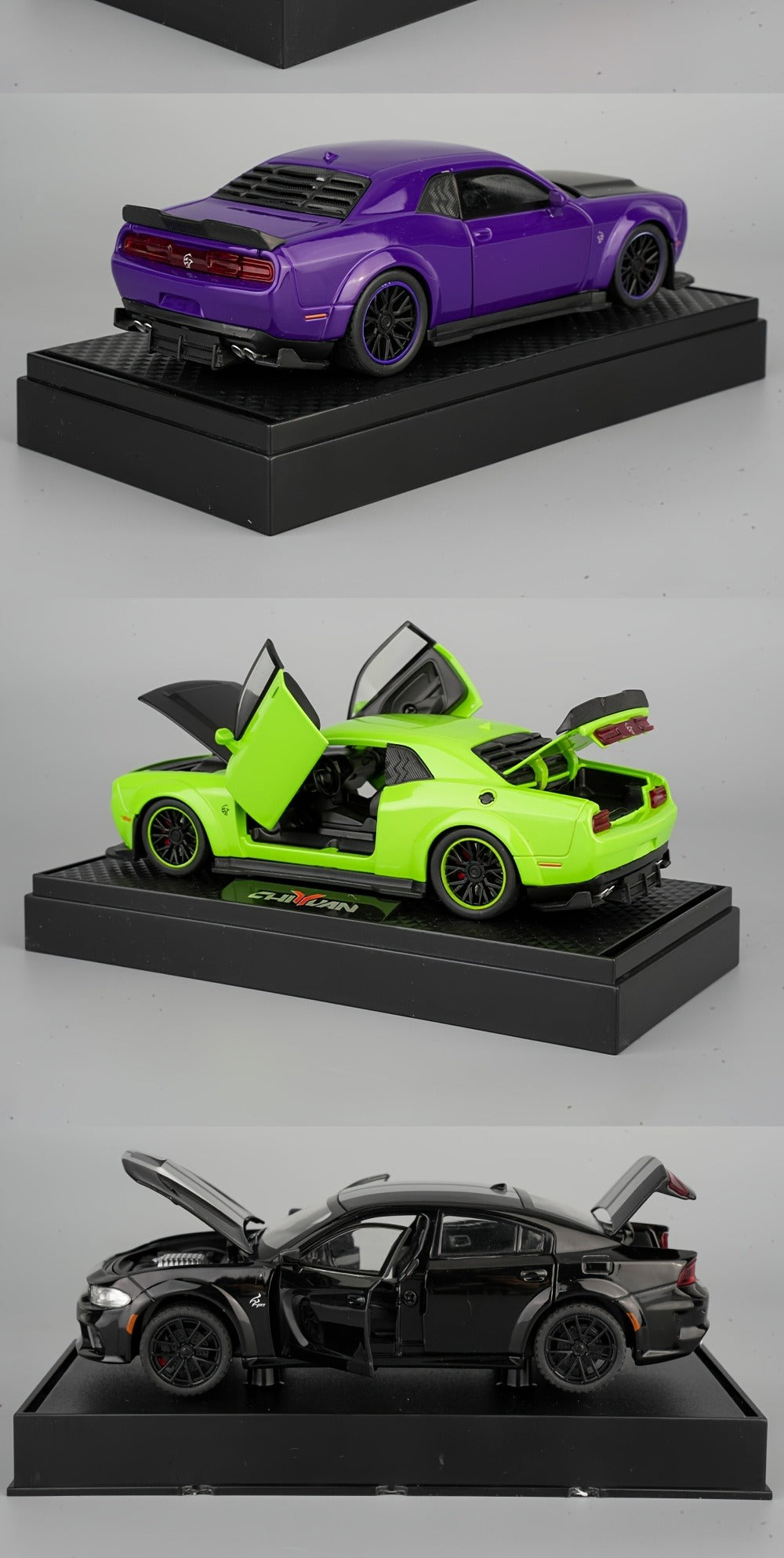 1:32 Scale Dodge Hellcat Die-Cast Metal Car Model with Openable Doors & Display Base, Collector Diecast Vehicle — image 12
